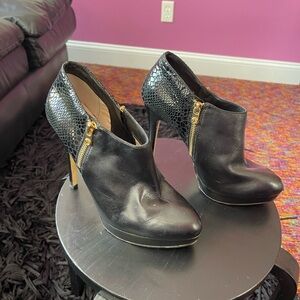 Elegant Black Leather Ankle Boots